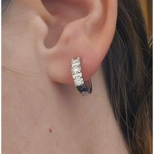 Francis Claire Katalaya Jewelry Moissanite Hoop Earrings Womens Silver 925